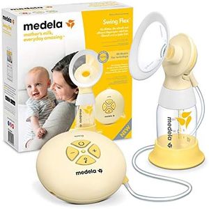 Medela Swing Flex Single Pumping Electric Breast Pump - Compact with PersonalFit Flex Nipples and 2-Phase Expression Technology Medela