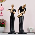 Craft Junction Musical Lady Playing Saxophone and Clarinet Showpiece for Home Decor Living Room