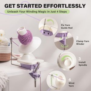 INMAKER Hand Operated Yarn Winder – Wool Ball Winder for Knitting