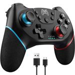 [2024 New Version]Wireless Pro Controller Compatible for Nintendo Switch Sefitopher Bluetooth Switch Pro Controller Gampad Joypad,PC Wired Controller Supports Gyro Axis Turbo and Dual Vibration with Charging Cable