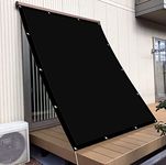 Sunscreen Awning Canopy 1 x 2.4 m Canopy 98% Uv Block Water Resistant Canopy Awning Screen with Ropes and Eyelet for Outdoor,Patio,Canopy,Garden, Black