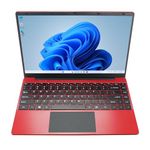 HBESTORE 14.1inch Laptop with Featuring 1080p IPS Display,Quad-Core J4125 CPU,8GB RAM,512GB SSD Ample Storage,Built-in webcam,Suitable for office,Study and Entertainment (Red)