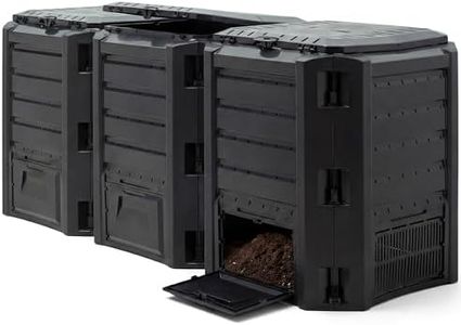 DEUBA® 1200L Garden Compost Bin | Composting Organic ECO Waste Converter Box | Recycling Bins | Cleaning Caddy | Food Waste Bin | Dog Food Bin | Worm Farm | Outdoor Compost Garden Storage Box | Black