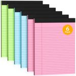 Legal Pads 8.5 x 11 Colored Note Pads, 6 Pack Wide Ruled Notepads 8.5 x 11 Lined Paper, Colored Notebook Paper Writing Pads 30 Sheets per Colored Paper Pads 8.5 x 11 for Home Office School Supplies