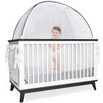 Pro Baby Safety – Pop Up Tent for Baby Cot – See Through Soft Mesh Cover for The Crib, Net with Viewing Window - Zippered Top for Mosquito Bites and Falling Protection for Infant – Fits UK Sized Cots