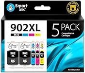 Smart Ink Compatible Ink Cartridge Replacement for HP 902 XL 902XL (5 Pack) to use with Officejet 6951 6954 6956 6958 6962 6950 Officejet Pro 6968 6974 6975 6978 6960