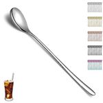 Evanda Set of 12 Pieces Long Handle Iced Tea Spoon, Stainless Steel Teaspoons, Stirring Bar Spoon, Coffee Spoon, Ice Cream Spoon, Cocktail Spoon