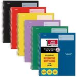 Five Star Interactive Notetaking, 1 Subject, Wide Ruled Spiral Notebooks, 100 Sheets, 8-1/2" x 11", Assorted Colors, 6 Pack (920003-ECM)