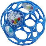 Bright Starts Oball Easy-Grasp Rattle BPA-Free Infant Toy in Blue, Age Newborn and up, 4 Inches