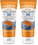 Badger Mineral Sunscreen For Kids | SPF 30 Zinc Sun Cream | Organic & Gluten Free | Protects From UV Rays (87ml) (Pack of 2)