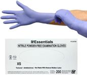 Essentials Healthcare Products Nitrile Powder-Free Examination Gloves; Box of 200 Exam Gloves, Latex-Free, Periwinkle (X-Small)