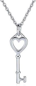 Bling Jewelry Collier Romantique Avec Clé En Forme De Cœur Ouvert Pour Femmes Ados Petite Amie Argent Sterling 925