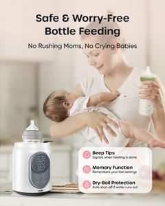 Nuliie 10-in-1 Baby Bottle Warmer – LCD, Timer, Smart Temp Control, BPA-Free