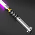 Hlieeosfcn Saber Light RGB 15 Colours 17 Sound Effects LED FX Duel Lightsaber, Metal Aluminium Handle, Suitable for Party Cosplay Fans Children Adults