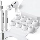 SIXFU 4 Größen der Silikontips Aufsätze für AirPod Pro und AirPods Pro 2 Aufsätze Ohreinsätze Tips mit Reinigungsset & Tragbarem Aufbewahrungskasten, Lärmreduzierung Loch(XS/S/M/L) - Weiß