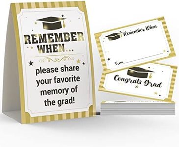 2024 Graduation Sign & Graduate Memory Card (1+25 pk), Remember When... Please Share Your Favorite Memory of the Grad, Graduation Party, Sorority Event Decoration Supplies(JYC17)