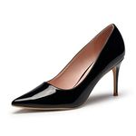 GENSHUO High Heels Pumps for Women Closed Toe 3 Inch Stillettos Heels Dress Shoes Black