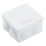 LeMotech ABS Plastic Junction Box Universal Electrical Project Enclosure White 3.4" x 3.4" x 2"(85mmx85mmx50mm)