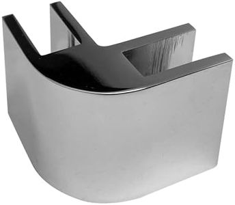 Brixwell GC238A 90 Degree Clamp Corner Connector for 3/8" Glass Panels Chrome Two-Way Glass Bracket for Furniture, Display Stands, and Tables Heavy-Duty Glass Hardware with Nylon-Tip Set Screws
