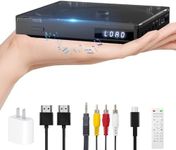 DVD Player for TV, Mini DVD Player with HiFi Speaker All Region HD DVD Player Support USB, AUX, NTSC/PAL, Slime-Compact CD DVD Players with HDMI and RCA Cable, Remote Control