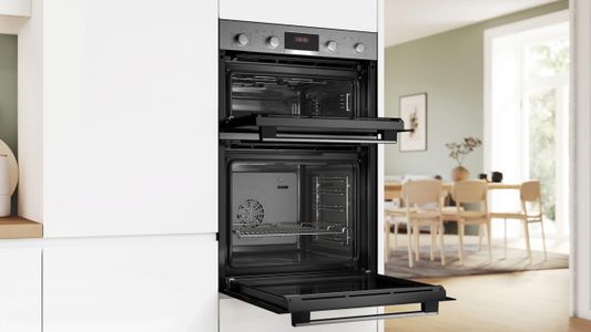 Bosch Series 4 60cm Built-In Double Oven – 3D Hotair, EcoClean, Stainless Steel