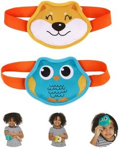 FOMI Kids Hot Cold Gel Ice Packs | 2 Pack | Multi-Use Fun Animal Designed Wrap for Head, Eyes, Elbow, Wrist, Ankle, Knee | Pain Relief for Children Boo Boos, Fever, Sinus, Headache | Reusable