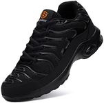 DYKHMILY Steel Toe Caps Trainers for Men Safety Trainers Air Cushion Shoes Lightweight Breathable Work Trainers(Black,10UK/44EU)