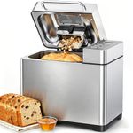 JUMMICO Fully Automatic Bread Maker – 19 Programs & 1000g Capacity – 3 Browning Levels, Timer, 710W, Viewing Window & Recipe Book – Stainless Steel