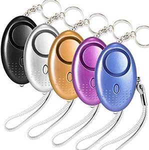 5 Pack Emergency Personal Security Alarm Keychain 140DB with LED Light, Electronic Self-Defense Protection Safety Alarms Super Loud Mini Police Approved Rape Attack Alarms Siren for Women Kids Girls.