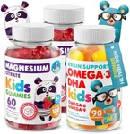 DR. MORITZ Kids Magnesium and Kids Omega 3 Gummies Bundle - Includes Low Sugar Calm Magnesium Gummies for Kids (120 Count, 2 Pack) and Vegetarian Omega 3 Gummies for Kids (90 Count), No Fish Oil