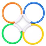 4Pcs Rings Diving Toys for Swimming Pool,Sinking Toys Swimming Sinkers for Kids, Dive Rings Swim Pool Sinkers,Bath Rings Water Toy Underwater Training Pool Toys for Kids 7-12 Girls Pool Games