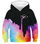 Belovecol Kids Hoodies Boys Girls 3D Cool Hoody Pink Galaxy Pullover Long Sleeve Jumpers Novelty Hooded Sweatshirt 8-10 years