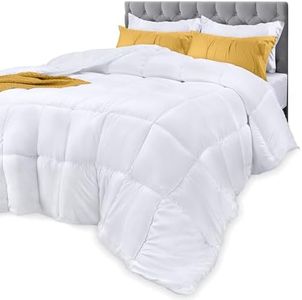 Utopia Bedding Comforters Full Size, All Season Duvet Insert, Down Alternative Box Stitched Bed Comforter with Corner Tabs, Machine Washable (White)