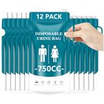 flintronic 12Pcs Disposable Urine Bags, 750ML Emergency Toilet Pee Bags with Handles, Portable Urine Bags for Men Women Kids Patients and Pregnant, Travel Urinals for Camping Travel and Traffic Jam