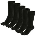 Hellomamma Mens Toe Socks Cotton Athletic Running Five Finger Crew Socks