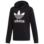 adidas Originals Kid's Trefoil Hoodie Sweater, Black/White, XSTP