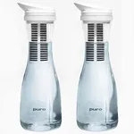 Puro Glass Water Filter Pitcher - Long Lasting Filter - Faster Filtering - 1.3L - Carbon Water Filter Removes Lead, Odors, Chlorine (2 Pack)