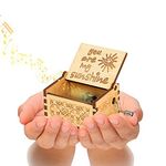 hadio You Are My Sunshine Music Box, Music Box You Are My Sunshine Gifts for Women, You Are My Sunshine Gifts Music Box for Girls Boys, Hand Crank Wooden Music Box as Gifts for Him & Her