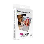 Zink 2"x3" Premium Photo Paper (20 Pack) Compatible with Polaroid Snap, Snap Touch, Zip and Mint Cameras and Printers, ZINKPZ2X320, White