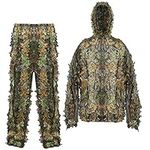 MostaShow Airsoft Ghillie Suits 3D Leaves Camouflage Clothing Military Woodland Jungle Hunting Poncho