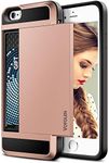 Vofolen Case for iPhone 6 Plus Case iPhone 6S Plus Case Wallet Impact Resistant Anti-Scratch Protective Shell Shockproof Rubber Bumper Cover Card Slot Holder Case for iPhone 6 Plus 6S Plus -Rose Gold