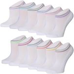 Tipi Toe Women's 12-Pairs Low Cut Athletic Sport Peformance Socks, Classic Solid Plain White Color, SP38-T1
