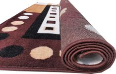 Sifa Carpet Anti Skid Floral Polyster Rectangular Carpet (5X7 Feet, Coffee Color)