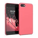 kwmobile Case Compatible with Apple iPhone SE (2022) / iPhone SE (2020) / iPhone 8 / iPhone 7 Case - TPU Silicone Phone Cover with Soft Finish - Neon Coral