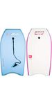 Gul Response Childs Kids 36 inch Bodyboard in Light Blue with Pink Rail - Slick Colourful Design Boogie Board - Leash included