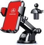 VANMASS 2024 BEST Car Phone Holder [Upgraded Solid & Durable] Cell Phone Car Mount for Dashboard Windshield Vent, Suction Phone Stand Automobile Cradles for iPhone 15 Pro Max 14 13 12 11 8 Android,Red