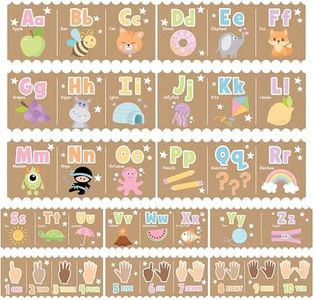 Hadley Designs Alphabet for Classroom Wall Decor - ABC Posters for Classroom Wall Chart Preschool & Kindergarten, ABC Letters & Number Line Elementary Must Haves, Kraft Daycare & Homeschool Essentials