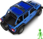 Alien Sunshade Jeep Wrangler JLU Blue (2018-2023), Front & Rear Mesh Sun Shade for Jeep JL Unlimited, Blocks UV, Jeep Gifts, Wind, Noise, Bikini JLkini Top Cover for Sport, Sport S, Sahara, Rubicon