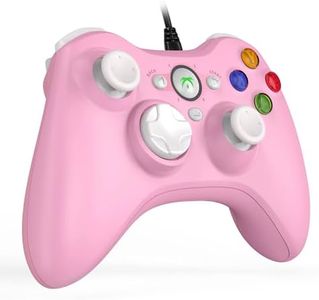 DYONDER Wired PC Controller,Game Controller Joystick with Dual-Vibration Turbo and Hall Trigger Buttons for Windows PC/ PS3/ Android TV Box/Tesla(PINK))