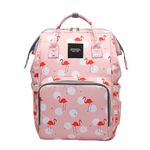 House of Quirk Baby Diaper Bag Maternity Backpack (Printed Pink Flamingo)